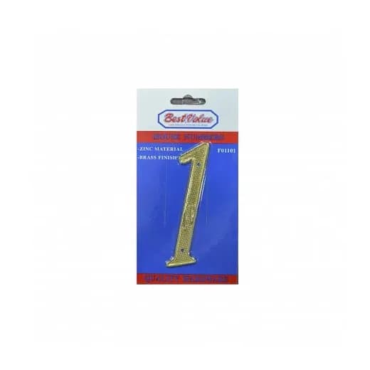 Numero "1" P/Puerta Dorado 4" | Best Value