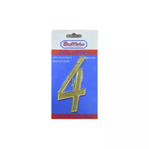 Numero "4" P/Puerta Dorado 4" | Best Value