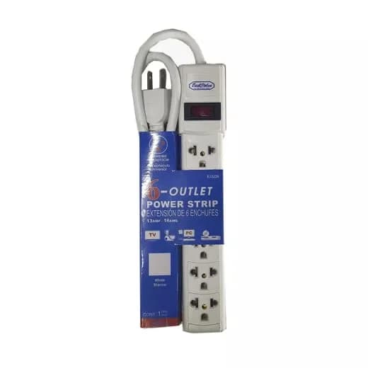 Zapatilla Extensión De 6 Enchufes 125/220V