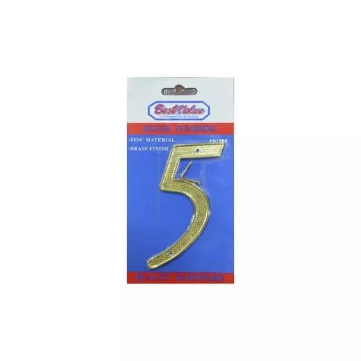 Numero "5" P/Puerta Dorado 4" | Best Value