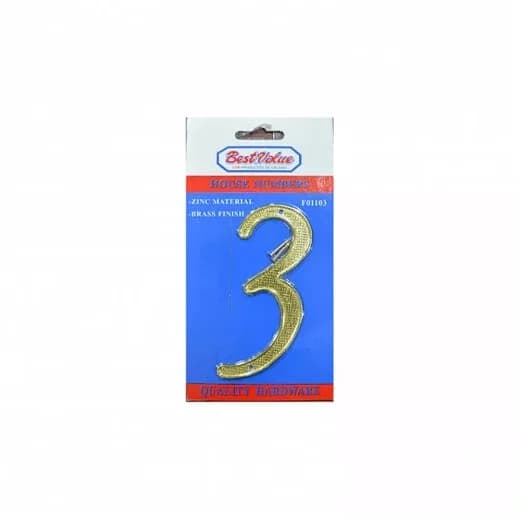 Numero "3" P/Puerta Dorado 4" | Best Value