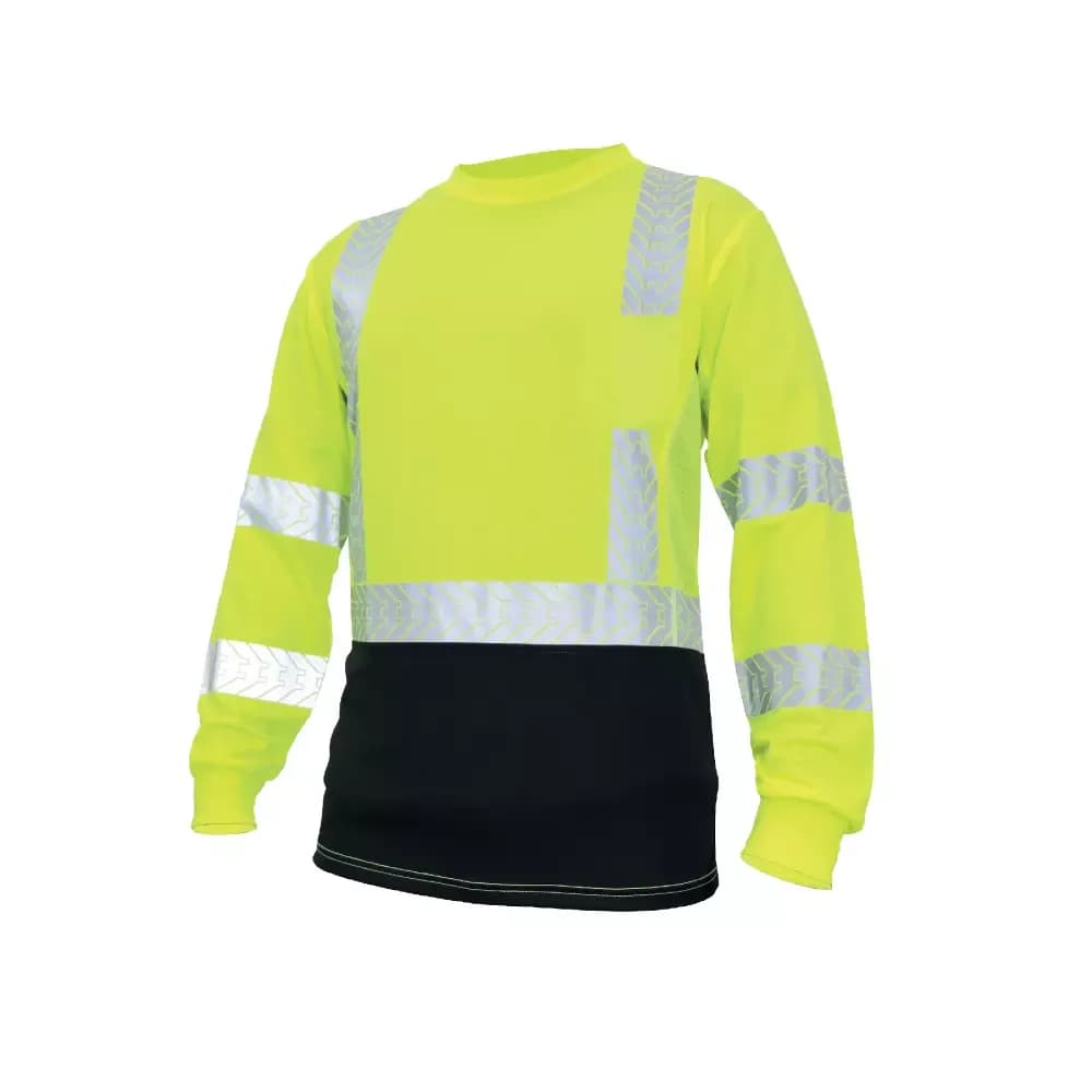 CAMISA REFLECTANTE AMARILLA-NEGRA LARGA