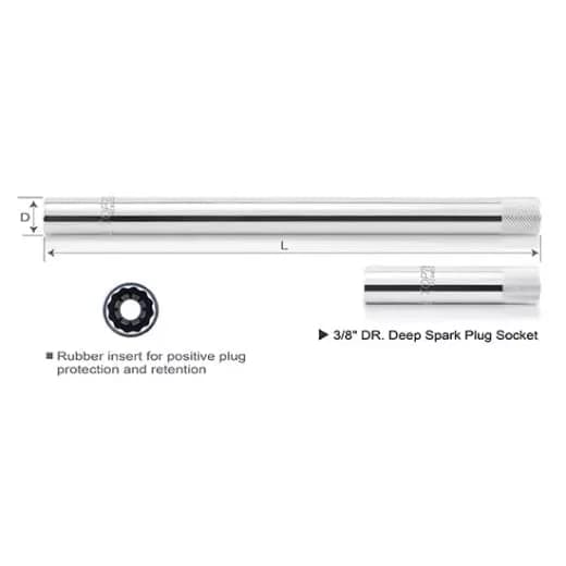 Llave Bujia encastre de 3/8 de 14mm