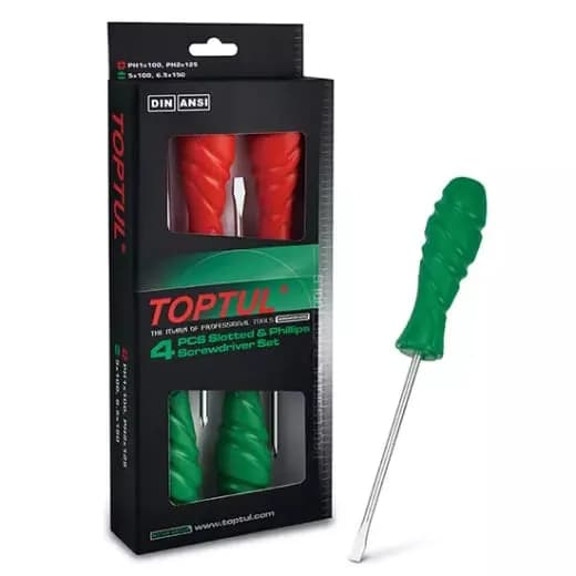 Juego Destornillador 4 Pz Rojo/Verde