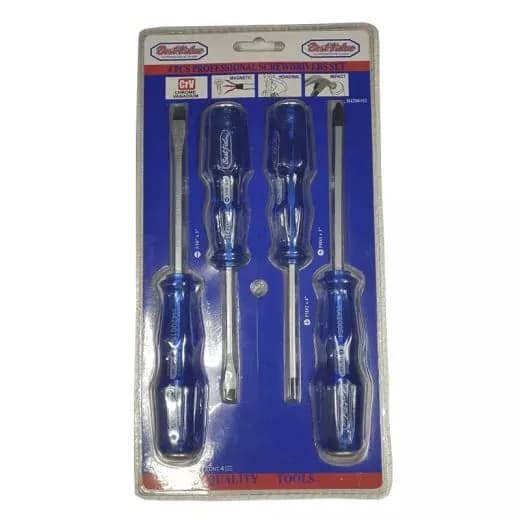 Juego De Destornilladores 4 Pz Mango Azul Best Value