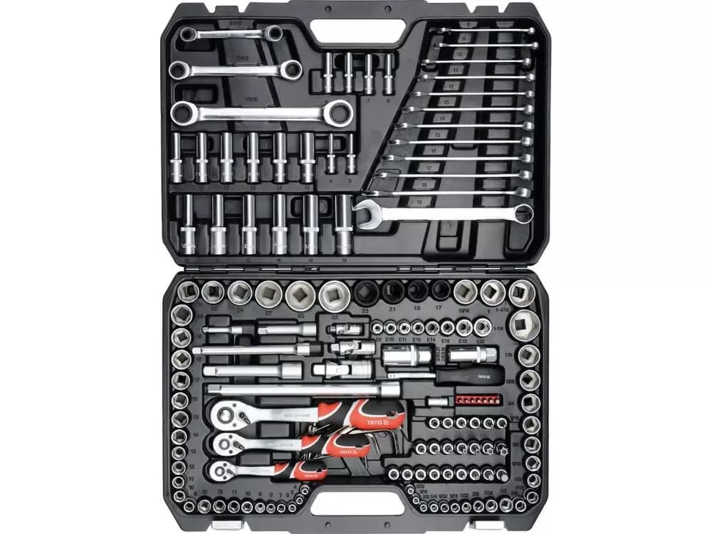 JUEGO DE HERRAMIENTAS YATO 150PCS  1/4", 3/8" Y 1/2"