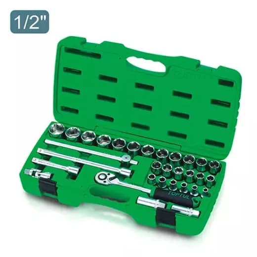 Juego de Llave satinado Tubos 1/2" -  31 Pz. Caja Verde
