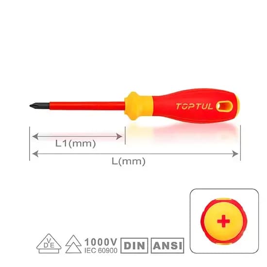 Destornillador Cruz Con Aislamiento PH0 x 60mm