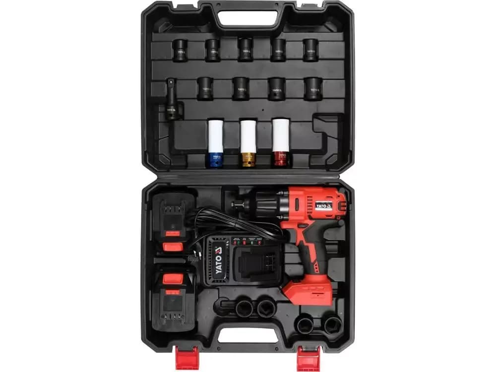 JUEGO PISTOLA DE IMPACTO BRUSHLESS 18V 1/2'' 700NM CON LLAVES TUBO DE CROMO CON BATERIA Y CARGADOR