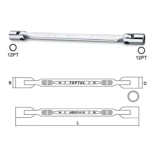 Llave Tubo Giratorio TT 6x7 mm