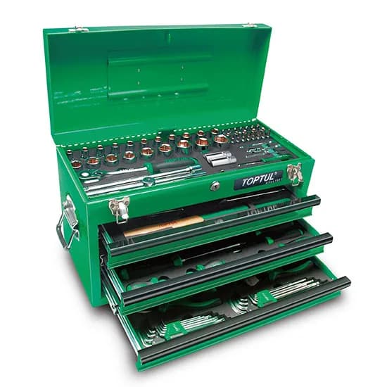 Caja de Herramientas 99 Pz. Caja Metal Verde con tapa — foto 1 de 4