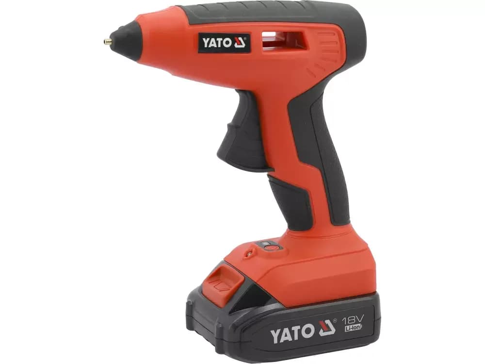 PISTOLA DE SILICONA CALIENTE 18V YATO 11MM, 25G/MIN - CON BATERIA Y CARGADOR