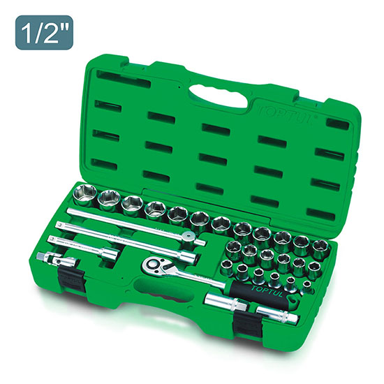 Juego de Llave Tubos 1/2" -  31 Pz. Caja Verde