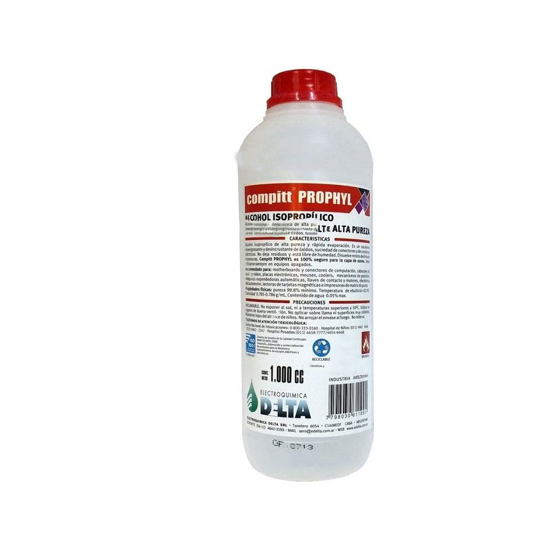 Alcohol Isopropilico de Alta Pureza 1Lt