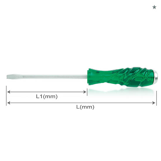 PROMELSA: Destornillador plano L=100mm 3mm bicomponente