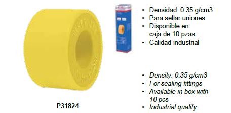 Teflon 19mm X 15mtrs 0.35GR Amarillo