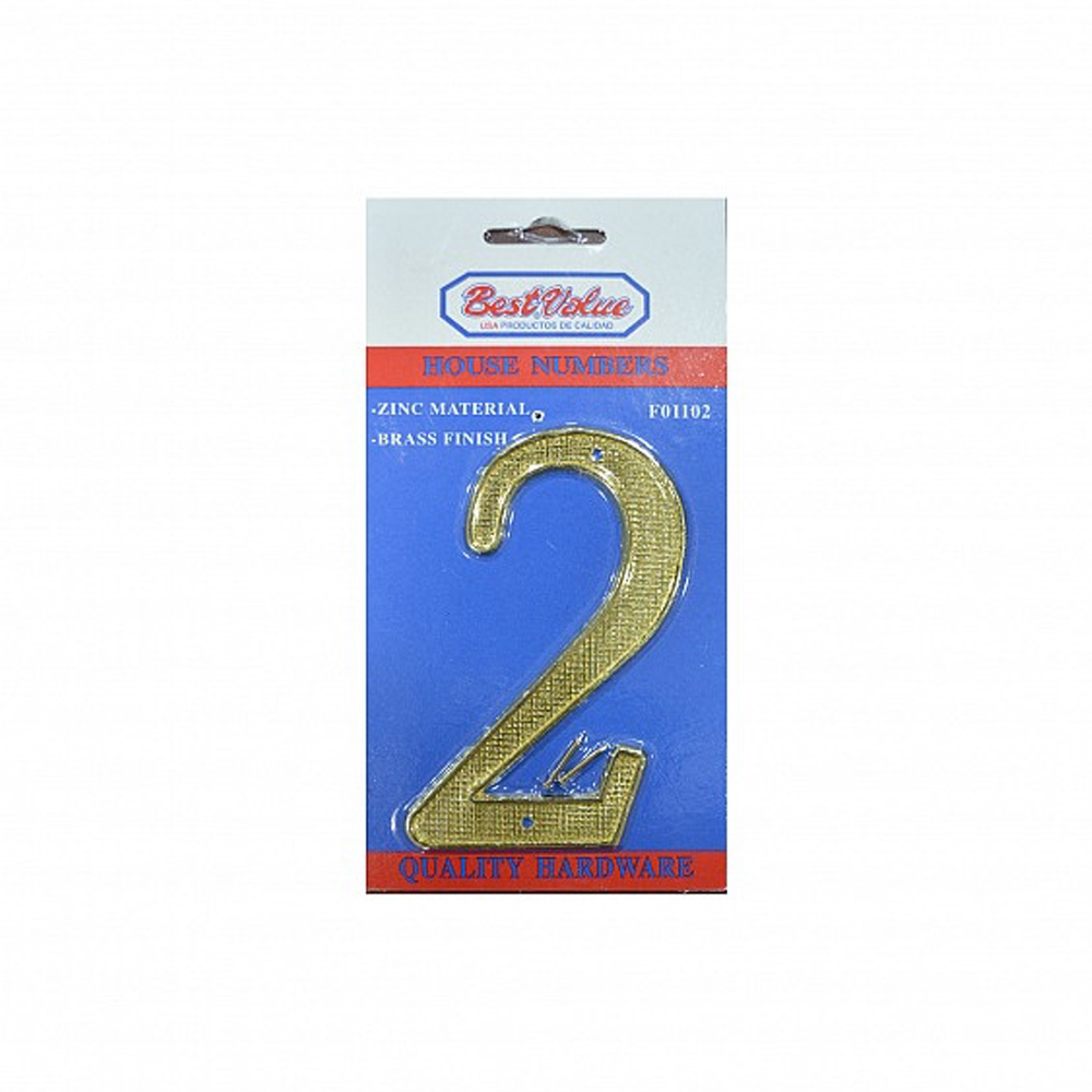 Numero "2" P/Puerta Dorado 4" | Best Value