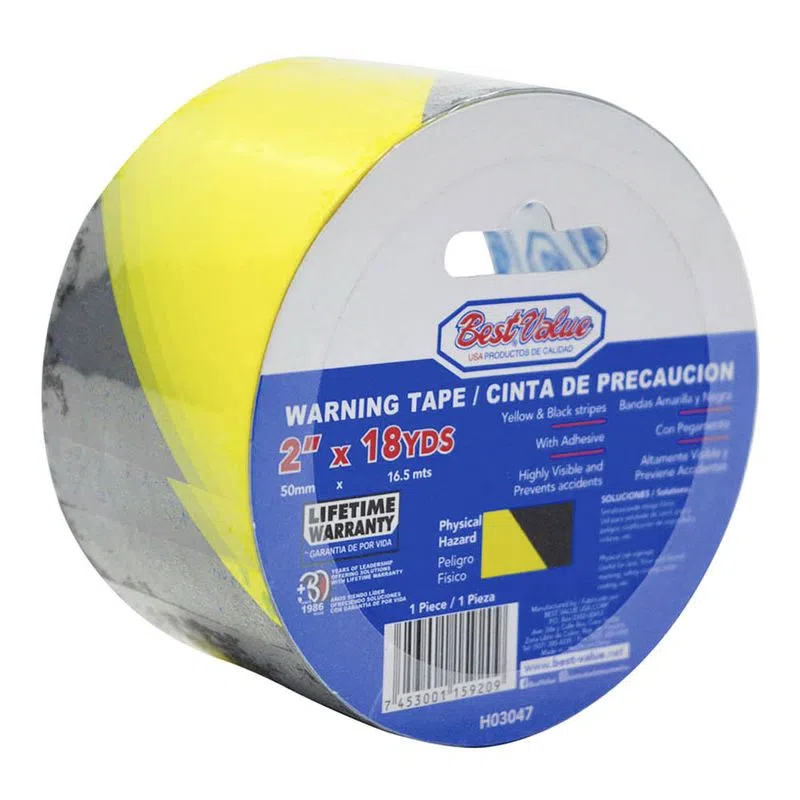 Cinta De Precaución 50 mm X 16.5 mts. Negro/Amarillo