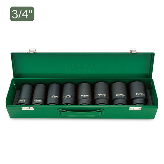 Juego Llave Tubo Impacto 8 Pz. 3/4 Largo