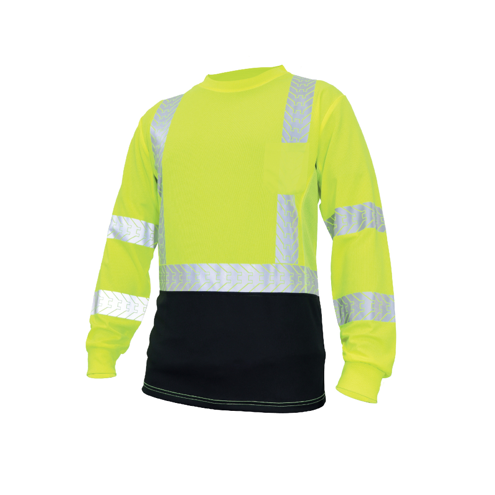 CAMISA REFLECTANTE AMARILLA-NEGRA LARGA