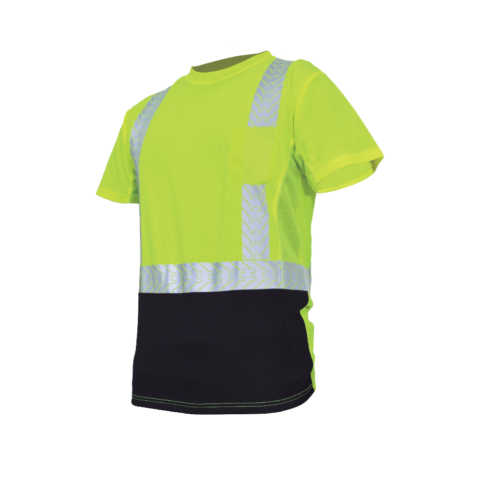 CAMISETA REFLECTANTE AMARILLA-NEGRA DE MANGA CORTA