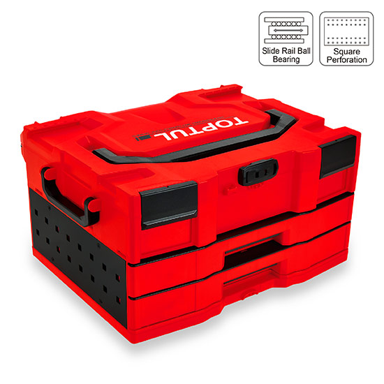 Caja de herramientas con 2 cajones entrelazados Toptul