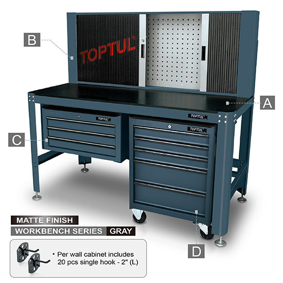 Gaveta de 3 cajones para mesa TOPTUL - imagen 2