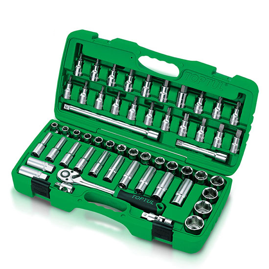 Juego de Llave Tubos 1/2" -  55 Pz. Caja Verde