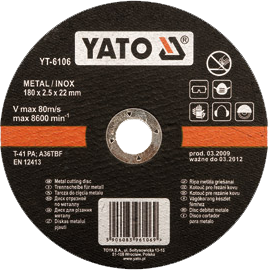 Disco de corte acero inoxidable YATO