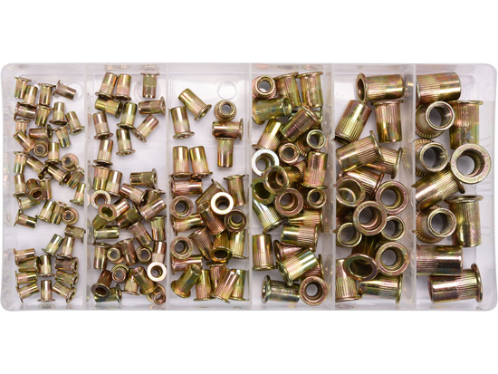 150 TUERCAS REMACHE DE ACERO CON ROSCA MIXTA M3-M10 YATO