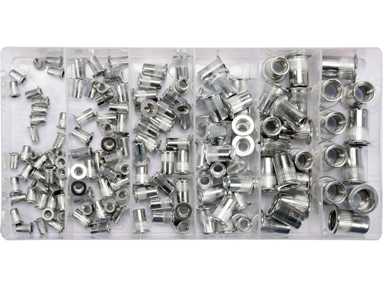 150 TUERCAS REMACHE DE ALUMINIO CON ROSCA MIXTA M3-M10 YATO