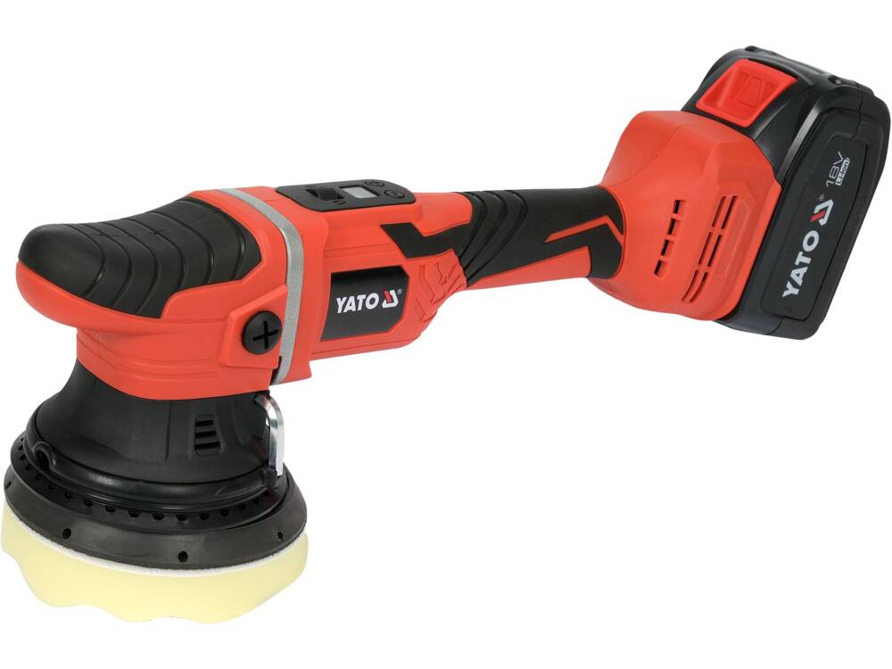 PULIDORA ORBITAL 18V, 125 MM, ARRANQUE SUAVE YATO - CON BATERIA Y CARGADOR